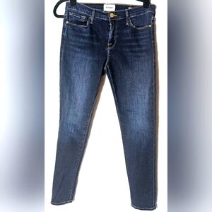 Frame Women's Le Skinny De Jeanne Blue Dark Wash Denim Size 29 Retails $215 EUC